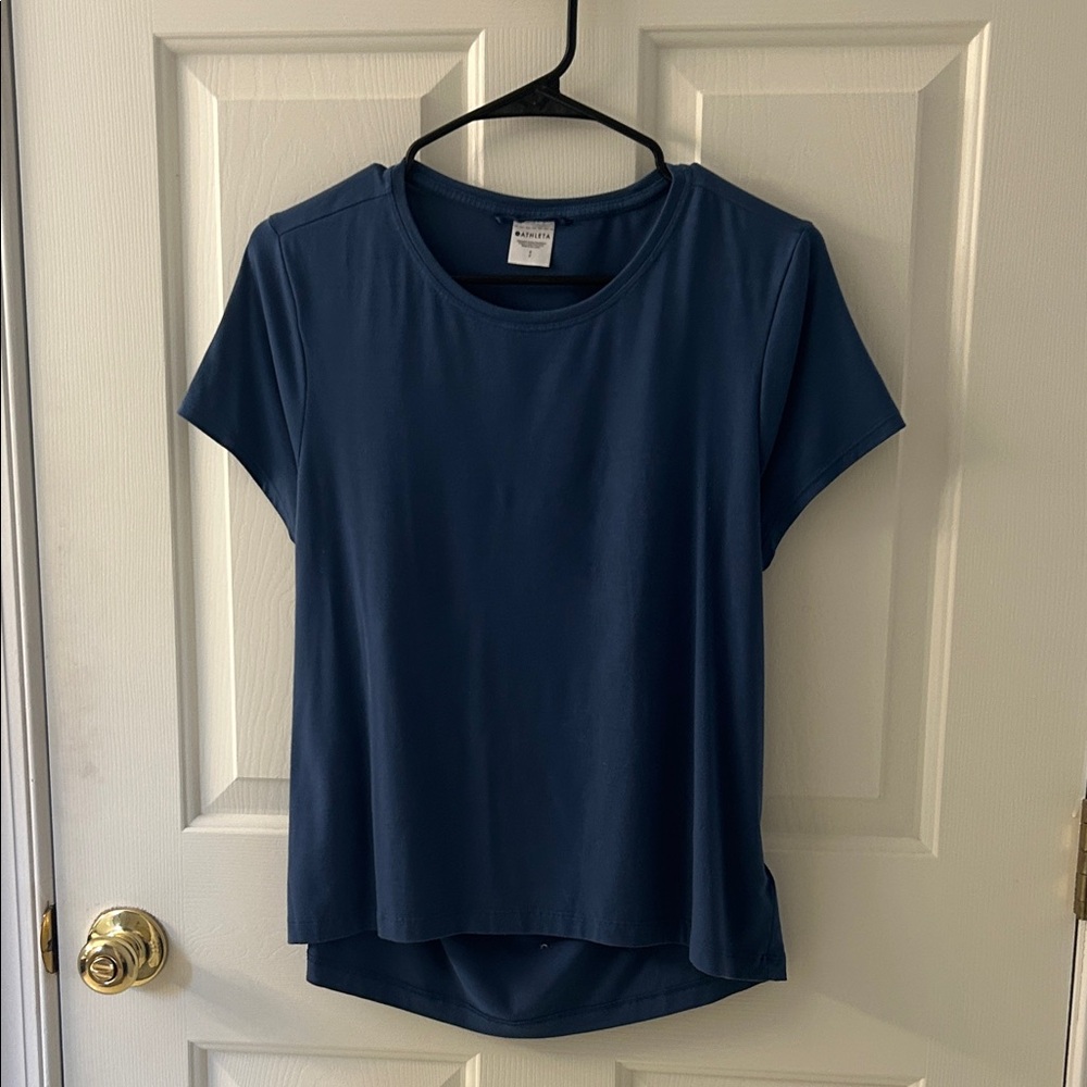 Athleta Navy Short Sleeve Tee